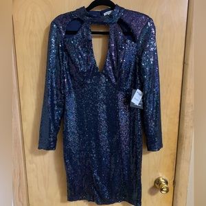 New. Charlotte Russe. Party Dress. Dark Blue Sequin Color. Size Medium.